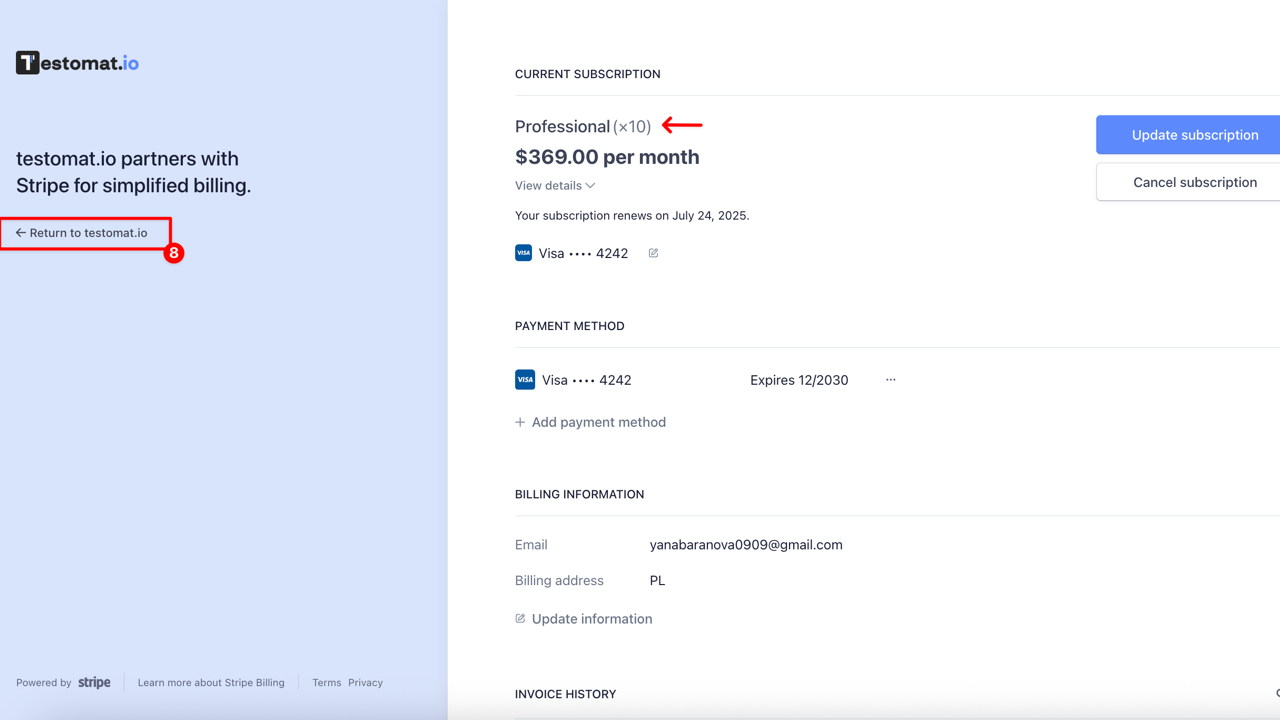 Return to testomat.io